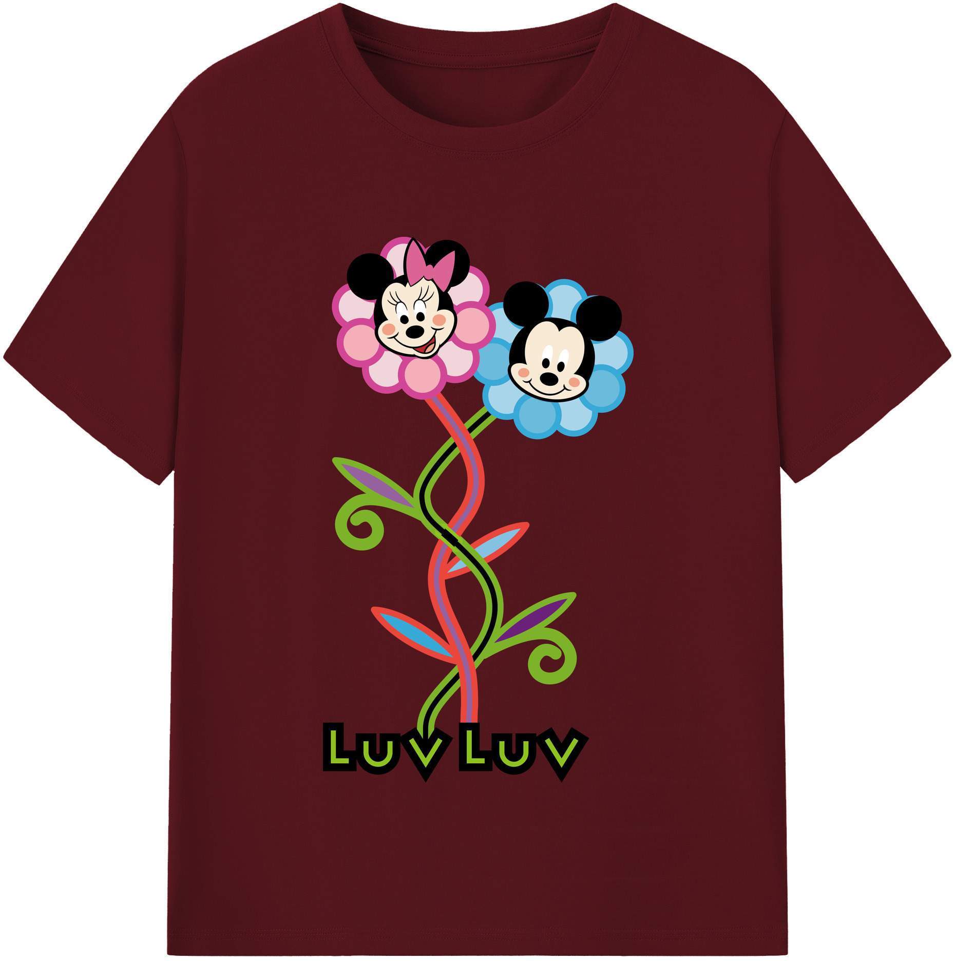 （画像用） ミッキーマウス Mickey Mouse 綿100％半袖Tシャツ（フロントプリント）